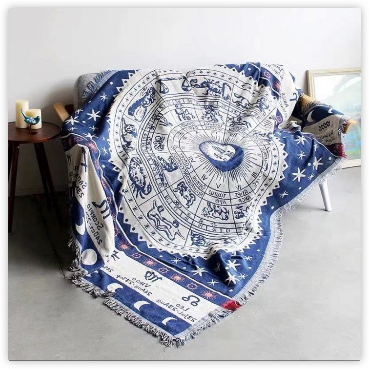 Textile City American Country Retro Jacquard Woven Blanket Sun Moon God Sofa Throw Dust-proof Cushion Carpet Cushion 180x230cm
