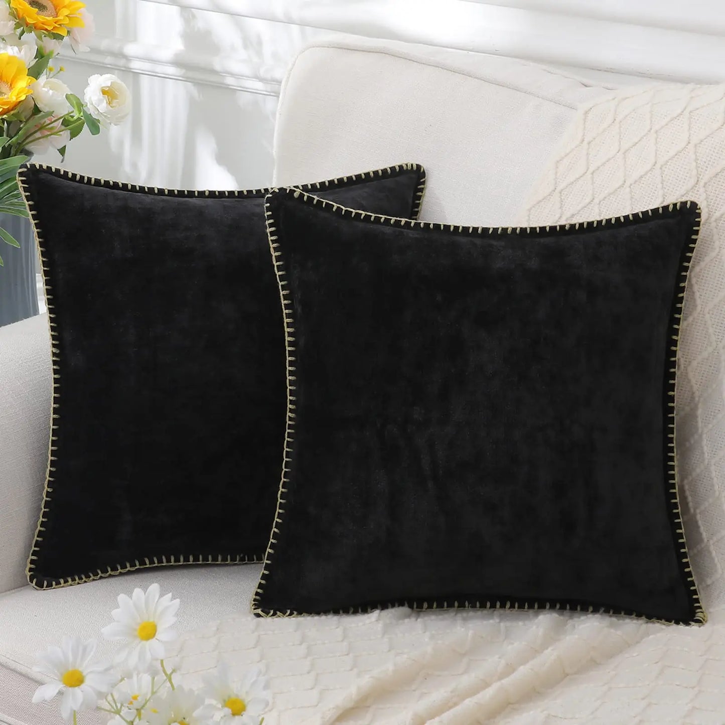 Olanly Chenille Cushion Cover 45x45 Pillow Cover 40x40cm Sofa Decorative Throw Pillow Case Soft Luxury For Living Room Decor