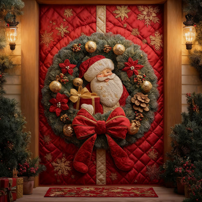 Christmas Wreath Quilted Door Cover