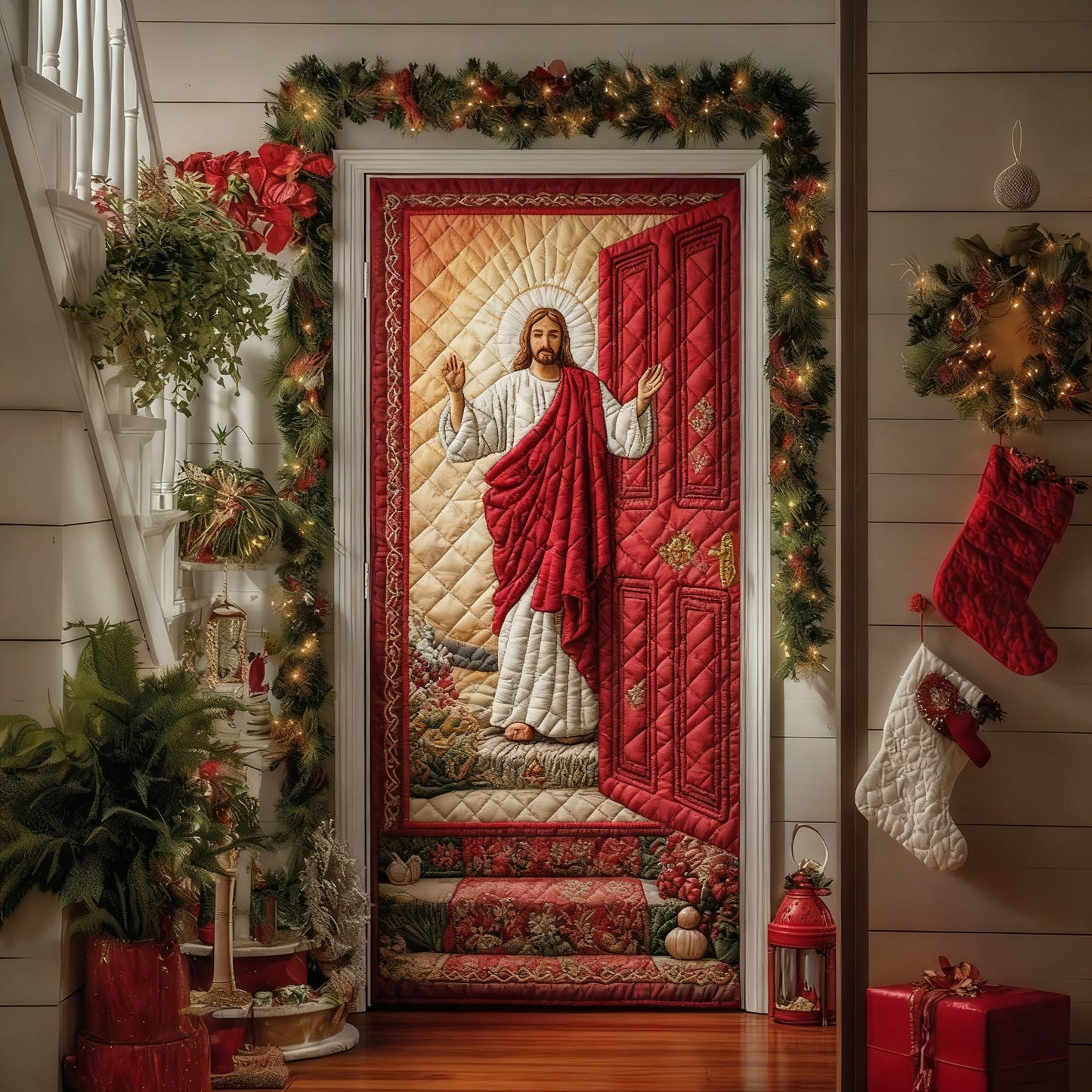 Celestial Faith Quilted Door Cover