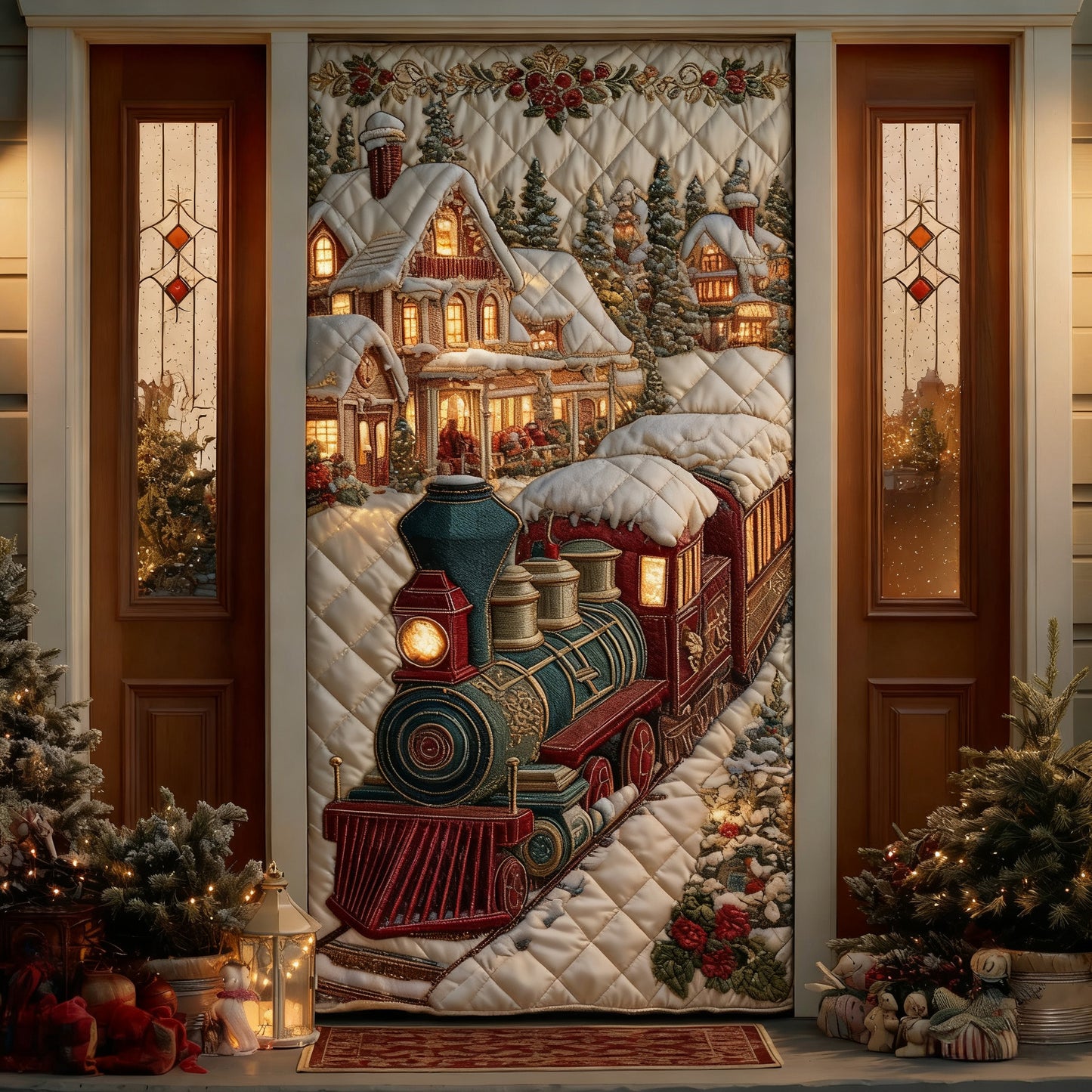 Holiday Express Quilted Door Cover