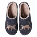 Walking Cat Embroidery Plush Printed Slippers