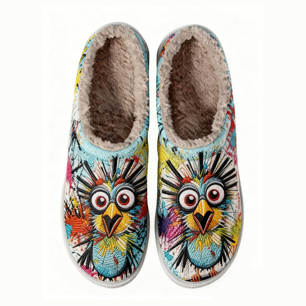 Bluebird Adventurer Embroidery Plush Printed Slippers