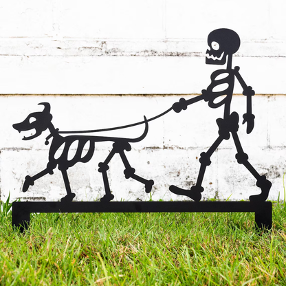 'Ghost Dog Walker' Metal Garden Stake