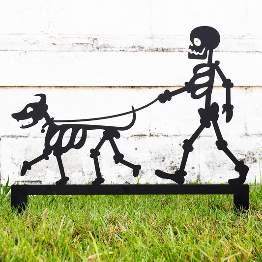 'Ghost Dog Walker' Metal Garden Stake