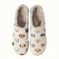 Puppy Stickers Embroidery Plush Printed Slippers