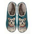 Schnauzer Embroidery Plush Printed Slippers