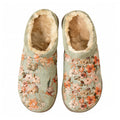 Sage & Blush Floral Embroidery Plush Printed Slippers