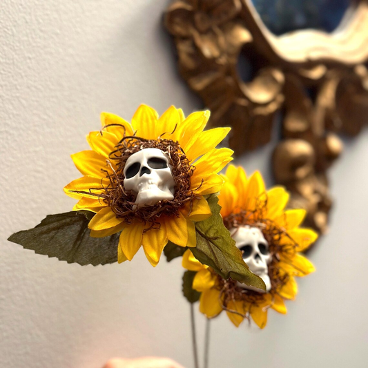 Handmade Creative Halloween Skull Sunflower Decoration
