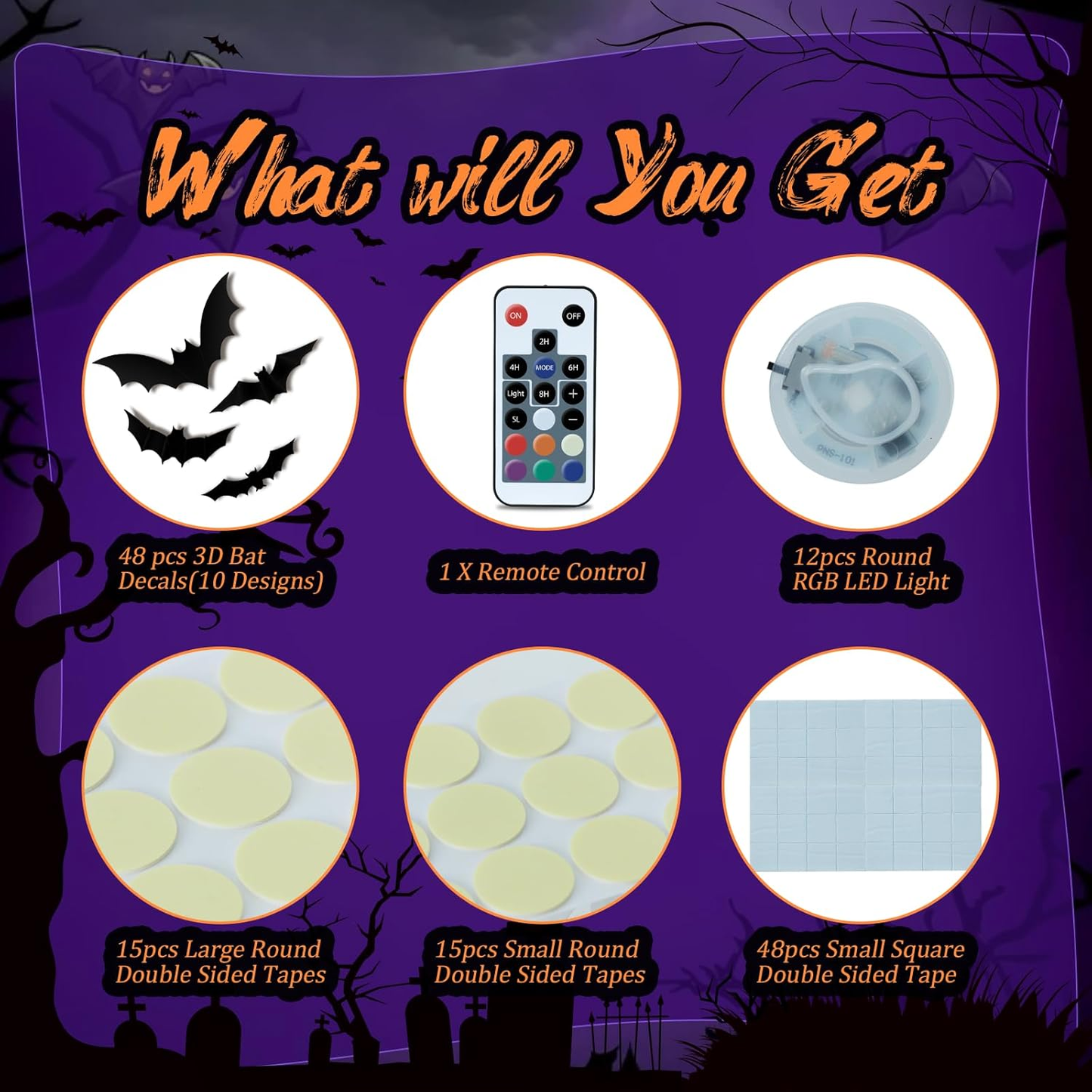 3D Halloween Bat Light Decoration