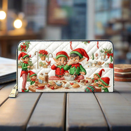 Christmas Elf Van Quilted Wallet