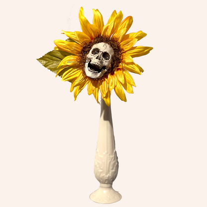 Handmade Creative Halloween Skull Sunflower Decoration