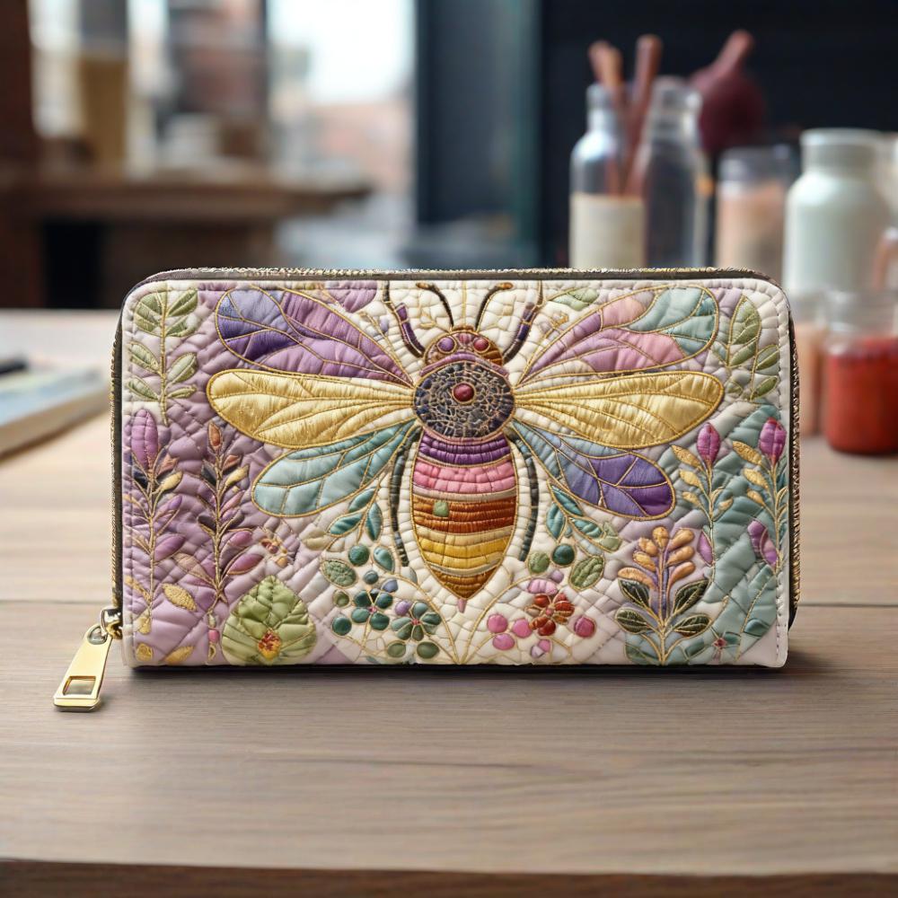 Colorful Bee Van Quilted Wallet