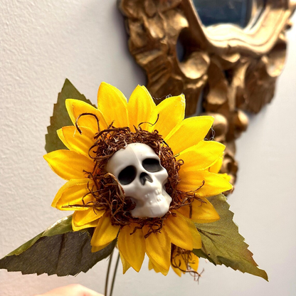 Handmade Creative Halloween Skull Sunflower Decoration