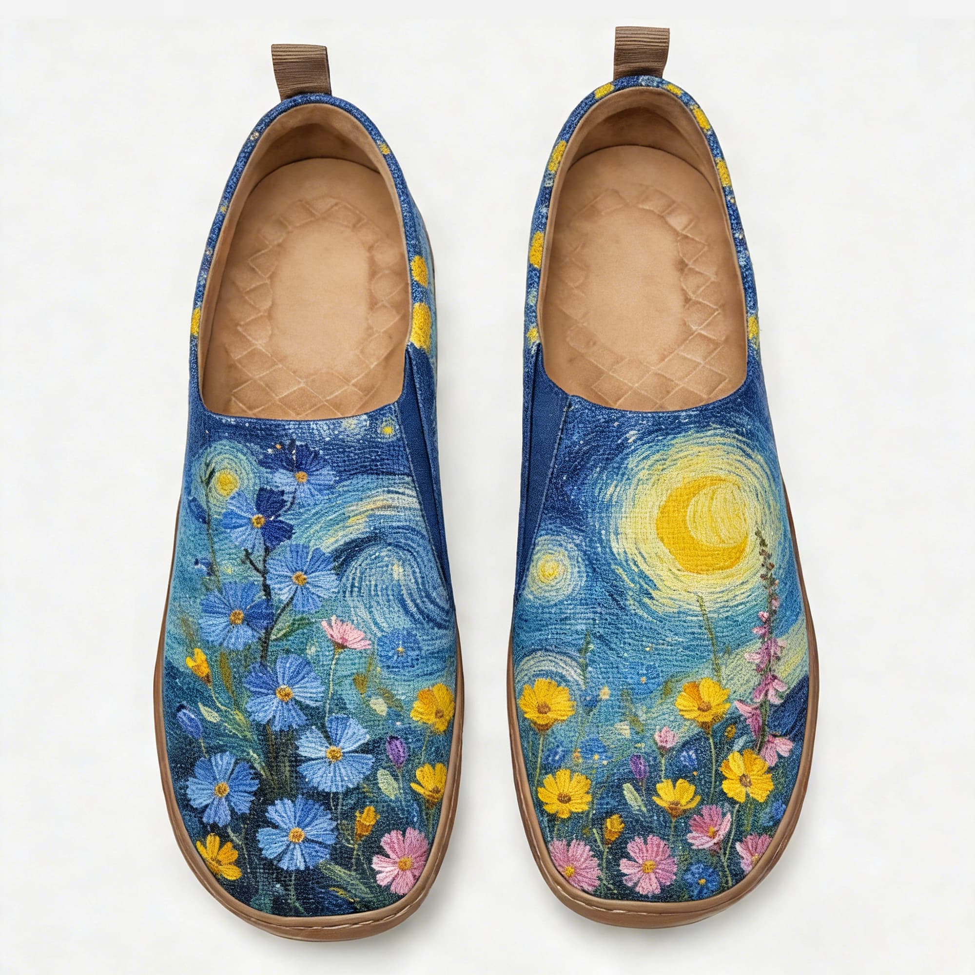 Van Gogh Starry Wildflower Canvas Casual Shoes