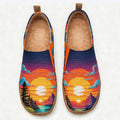 Neon Mountain Sunset Canvas Casual Shoes
