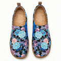 Midnight Blue Paisley Floral Canvas Casual Shoes