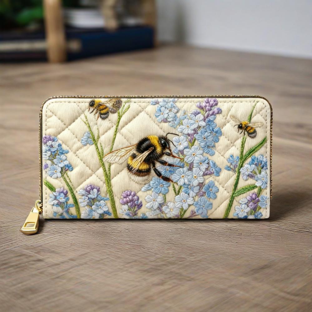 Bees and Orchids Van Quilted Wallet
