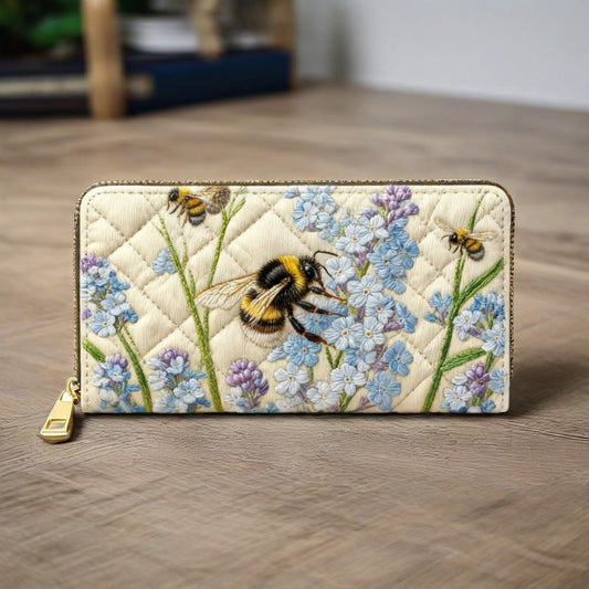 Bees and Orchids Van Quilted Wallet