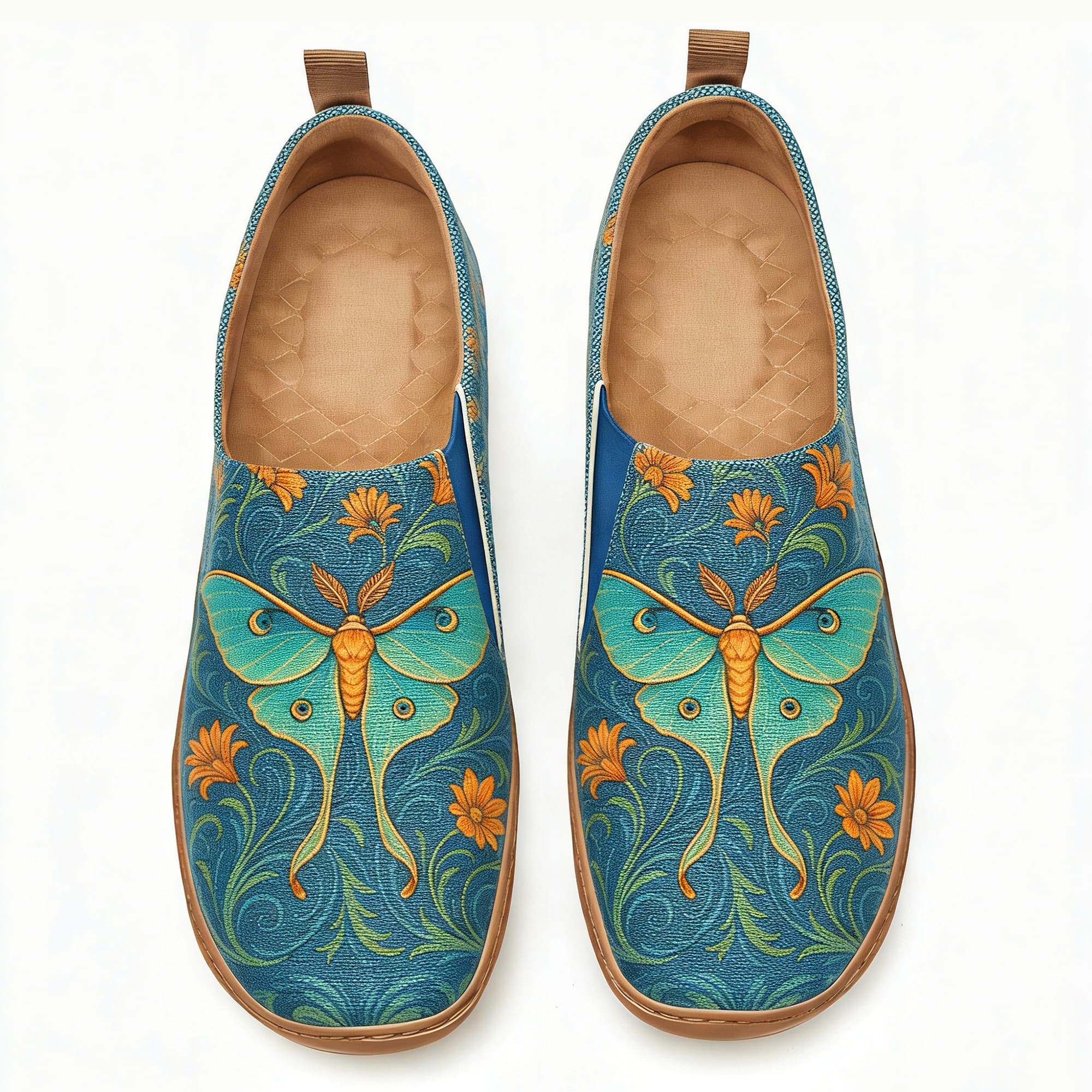 Luna Moth Floral Canvas Casual Shoes