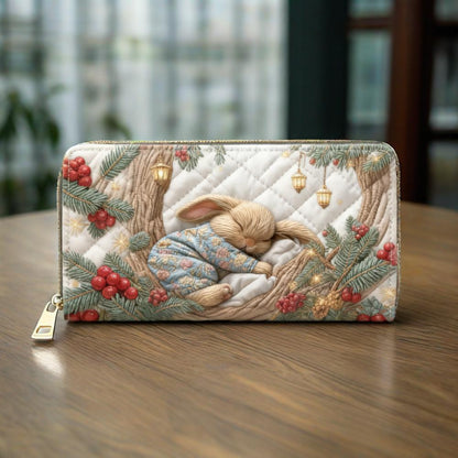 Sleepy Rabbit Van Quilted Wallet