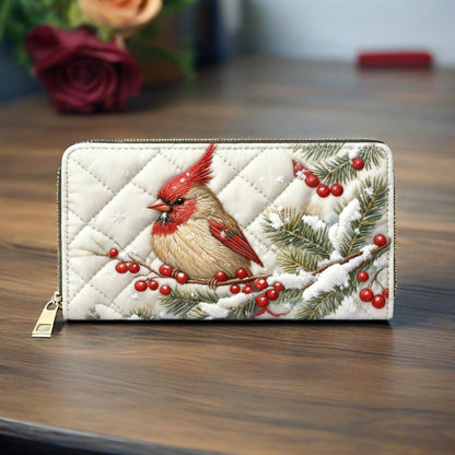 Christmas Red Robin Van Quilted Wallet