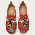 Red Floral Honey Bee Canvas Casual Shoes