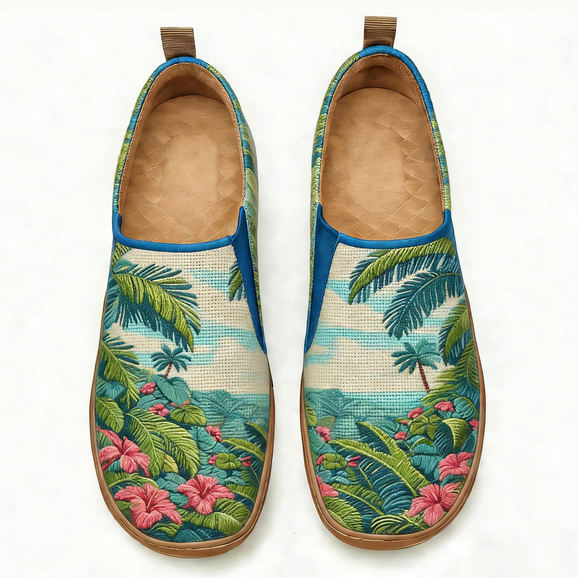 Tropical Palm Hibiscus Canvas Casual Shoes