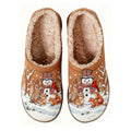 Merry Christmas Embroidery Plush Printed Slippers