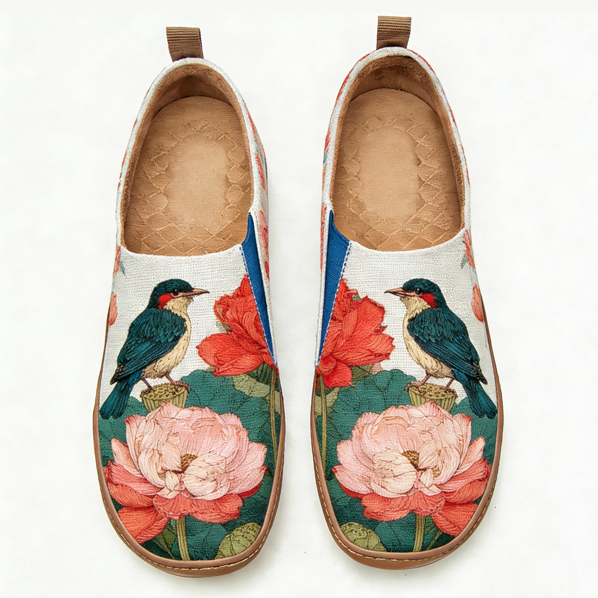 Lotus Pond Kingfisher Canvas Casual Shoes
