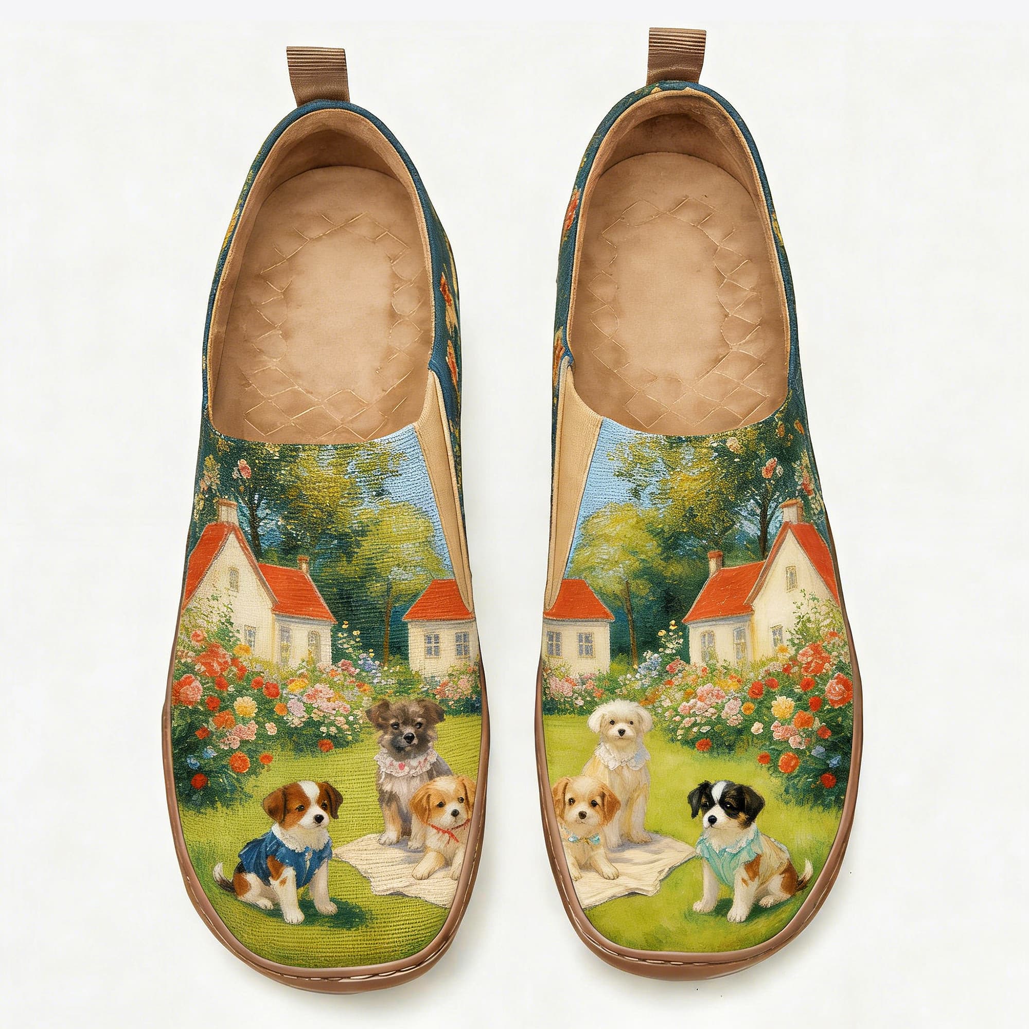 Cottage Garden Puppies Canvas Casual Shoes