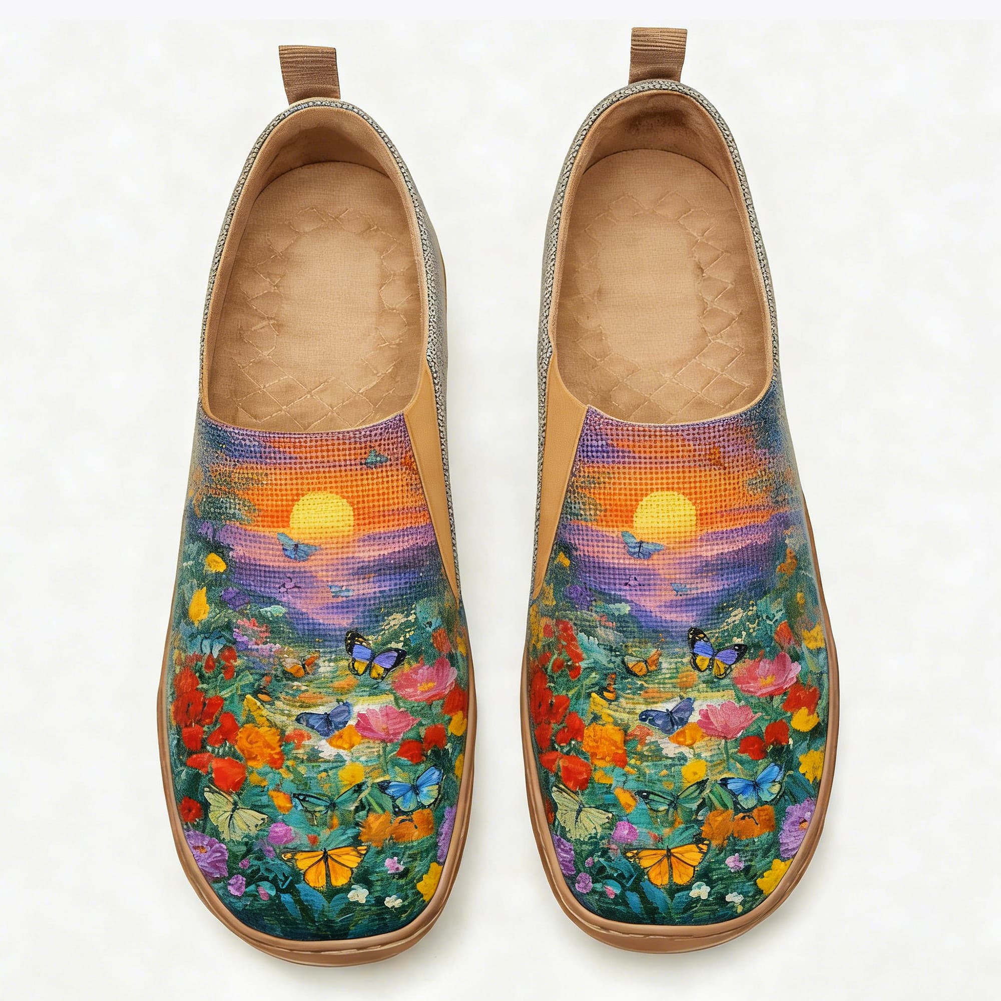 Sunset Wildflower Butterfly Canvas Casual Shoes