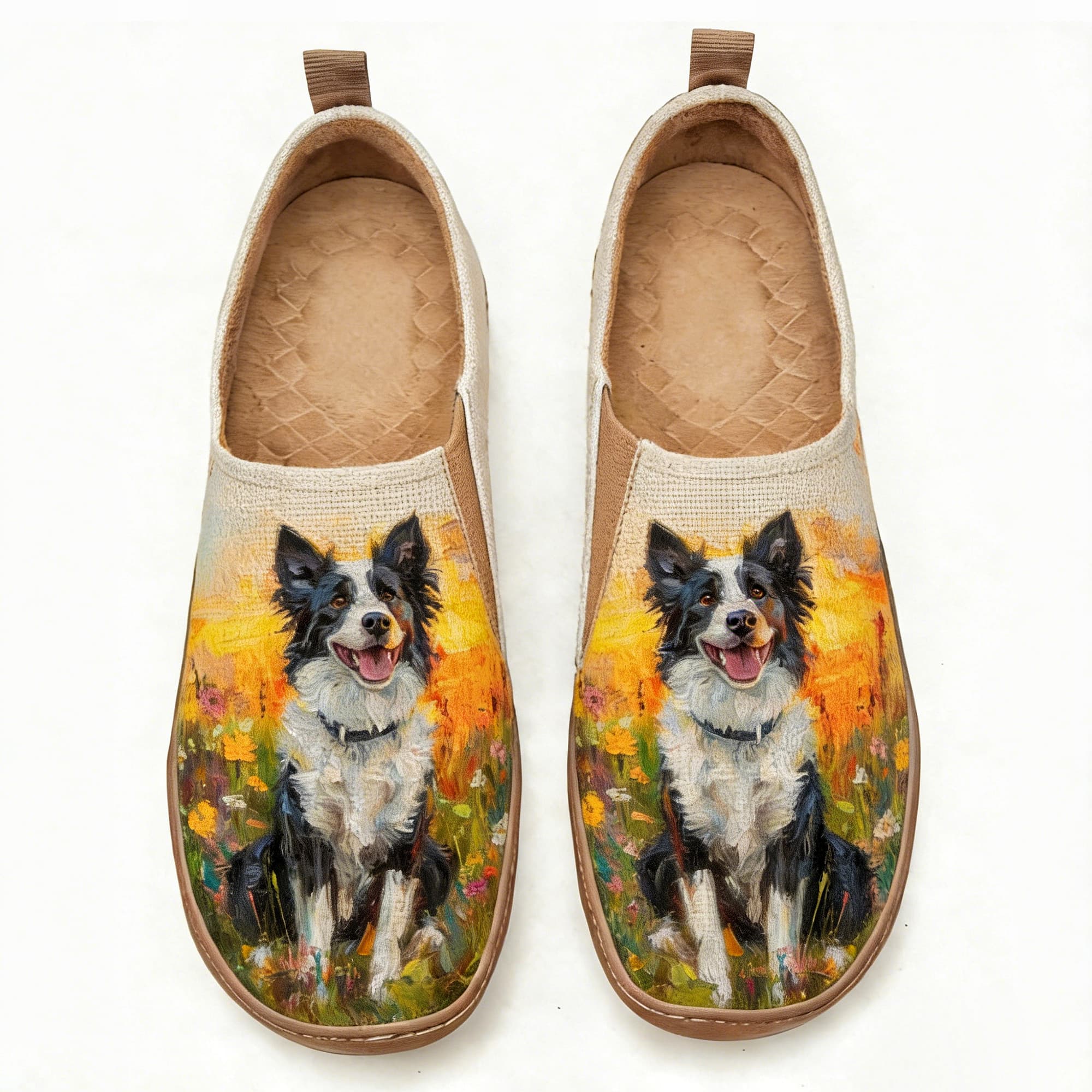 Golden Hour Border Collie Canvas Casual Shoes