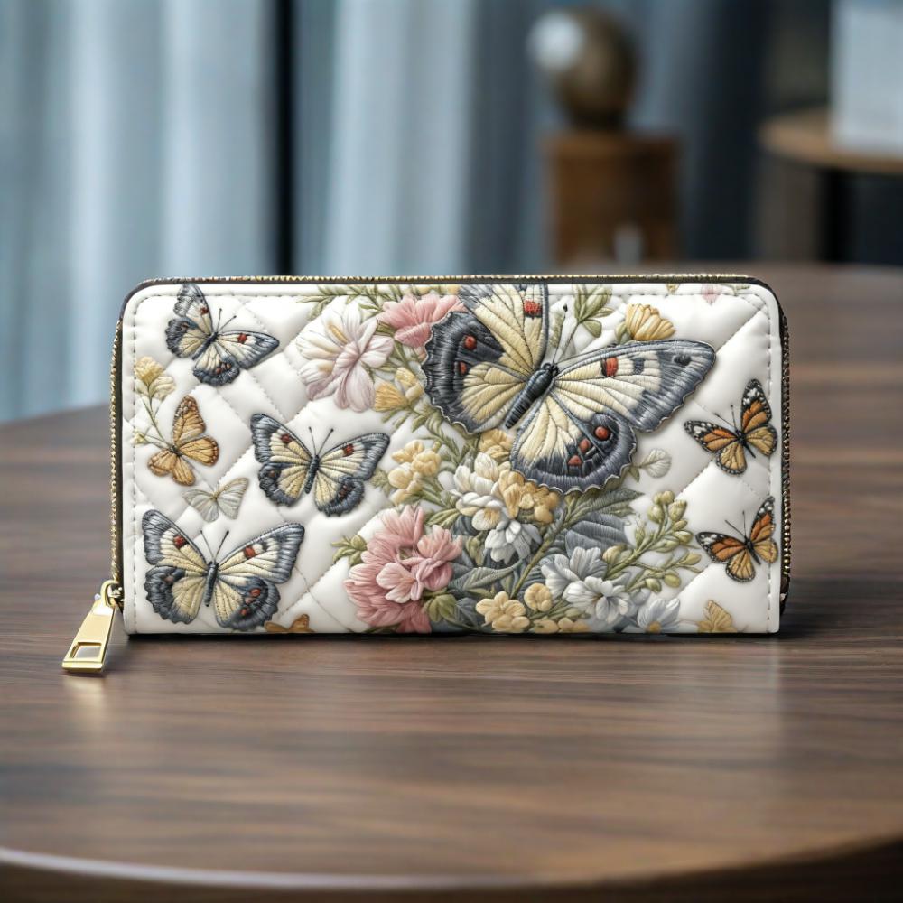 Butterfly Garden Van Quilted Wallet