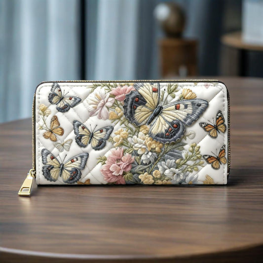 Butterfly Garden Van Quilted Wallet