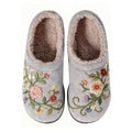 Rose Pattern Embroidery Plush Printed Slippers