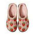 Strawberry Sweetheart Embroidery Plush Printed Slippers
