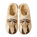Ivory Ferret Character Embroidery Plush Printed Slippers