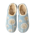 Powder Blue Dandelion Seed Embroidery Plush Printed Slippers
