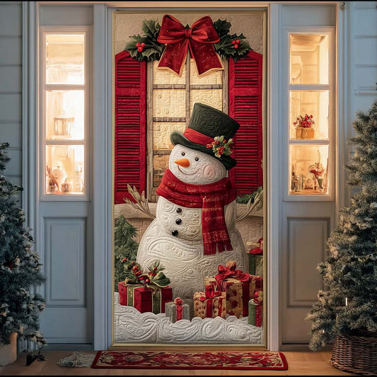 Charming Snowman Quilted Door Cover