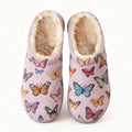Pastel Butterfly Embroidery Plush Printed Slippers