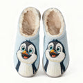 Adorable Penguin Embroidery Plush Printed Slippers