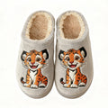 Cute Tiger Cub Embroidery Plush Printed Slippers
