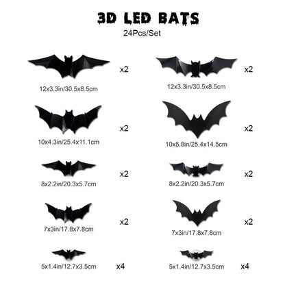3D Halloween Bat Light Decoration