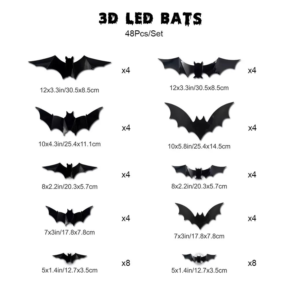 3D Halloween Bat Light Decoration