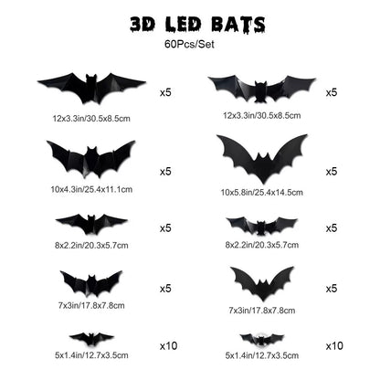 3D Halloween Bat Light Decoration