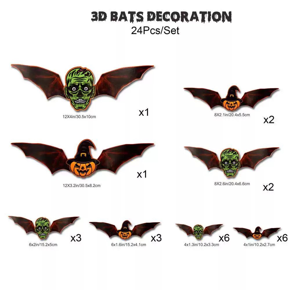 3D Halloween Bat Light Decoration