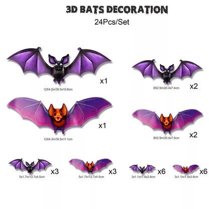 3D Halloween Bat Light Decoration