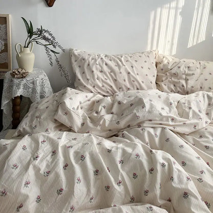 Green Grid Duvet Cover Set Ins Soft Bed Sheet Pillowcases No Filler Twin Queen Size New Spring Adult Kids Bedding Linens