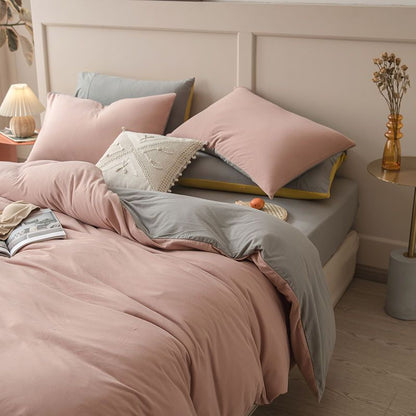 Bedding Set Nordic Single Double Flat Sheet Duvet Cover Pillowcase Soft Microfiber Full Queen Size Bed Linen